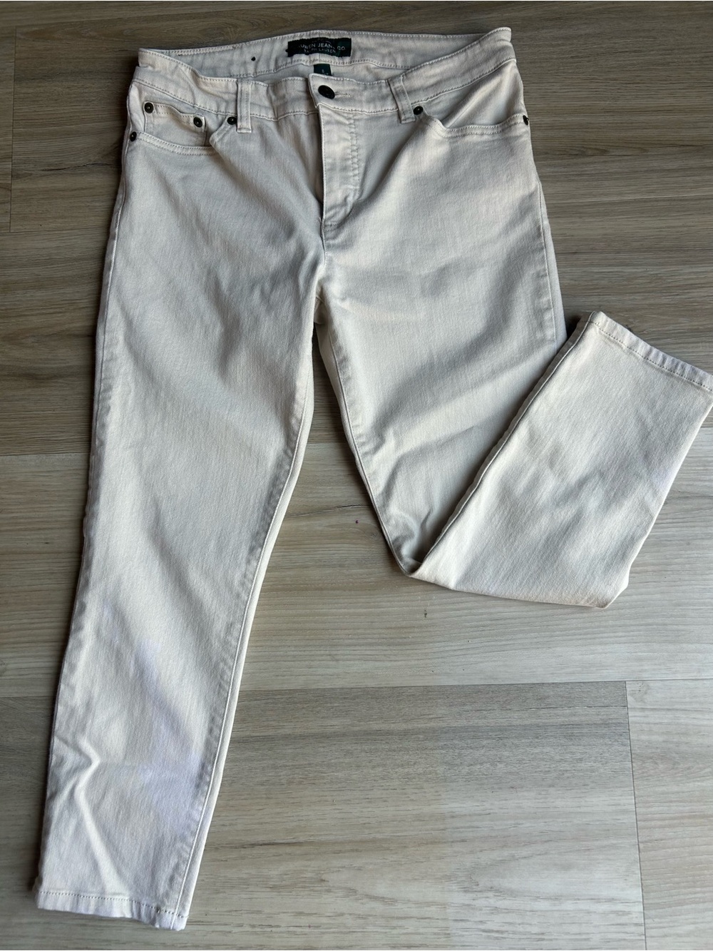 Ralph Lauren Cream Cropped Ankle Jeans